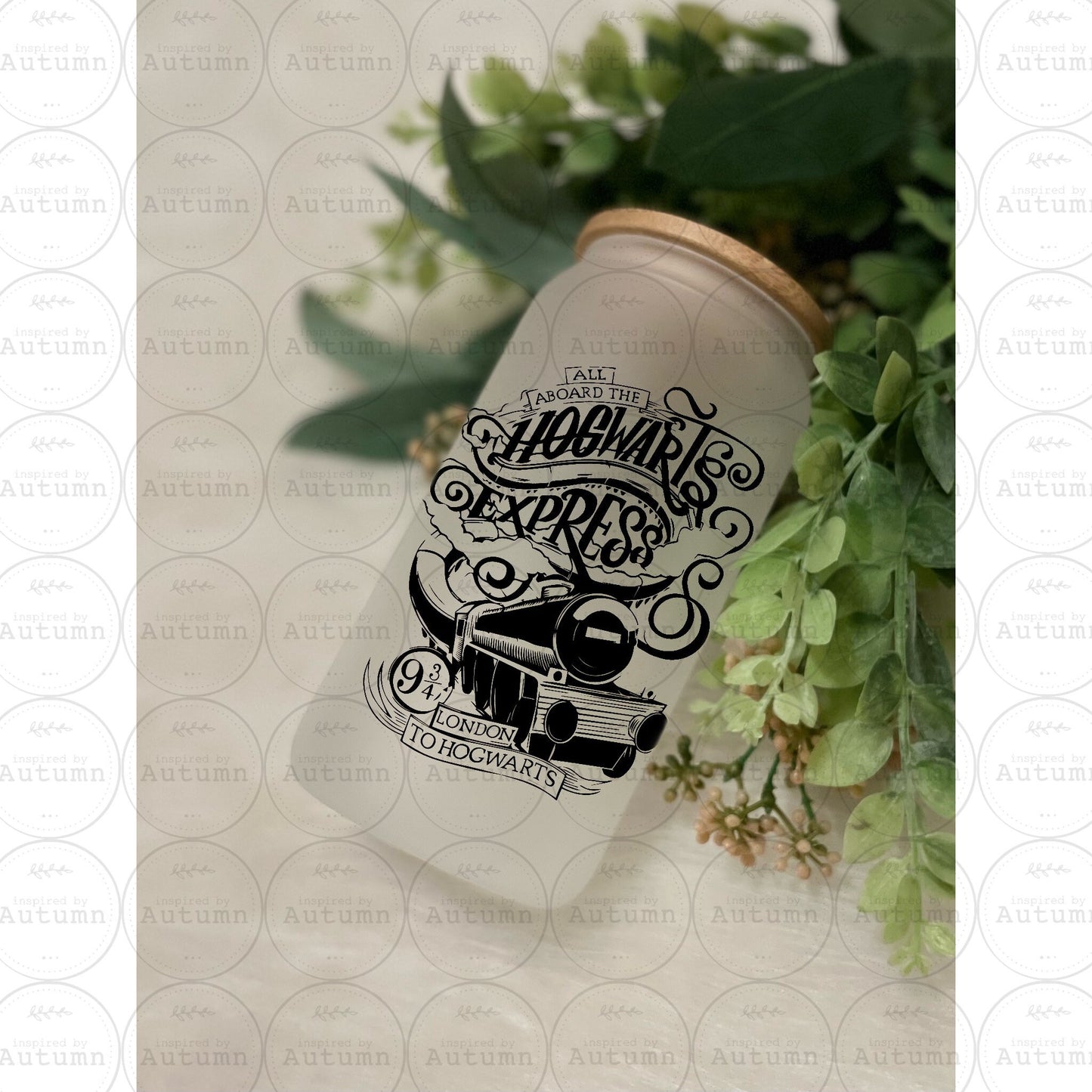 16oz Glass Can Tumbler | Harry Potter | Hogwarts Express | Platform 9 3/4 | Magical | Wizarding World | Iced Coffee Glass