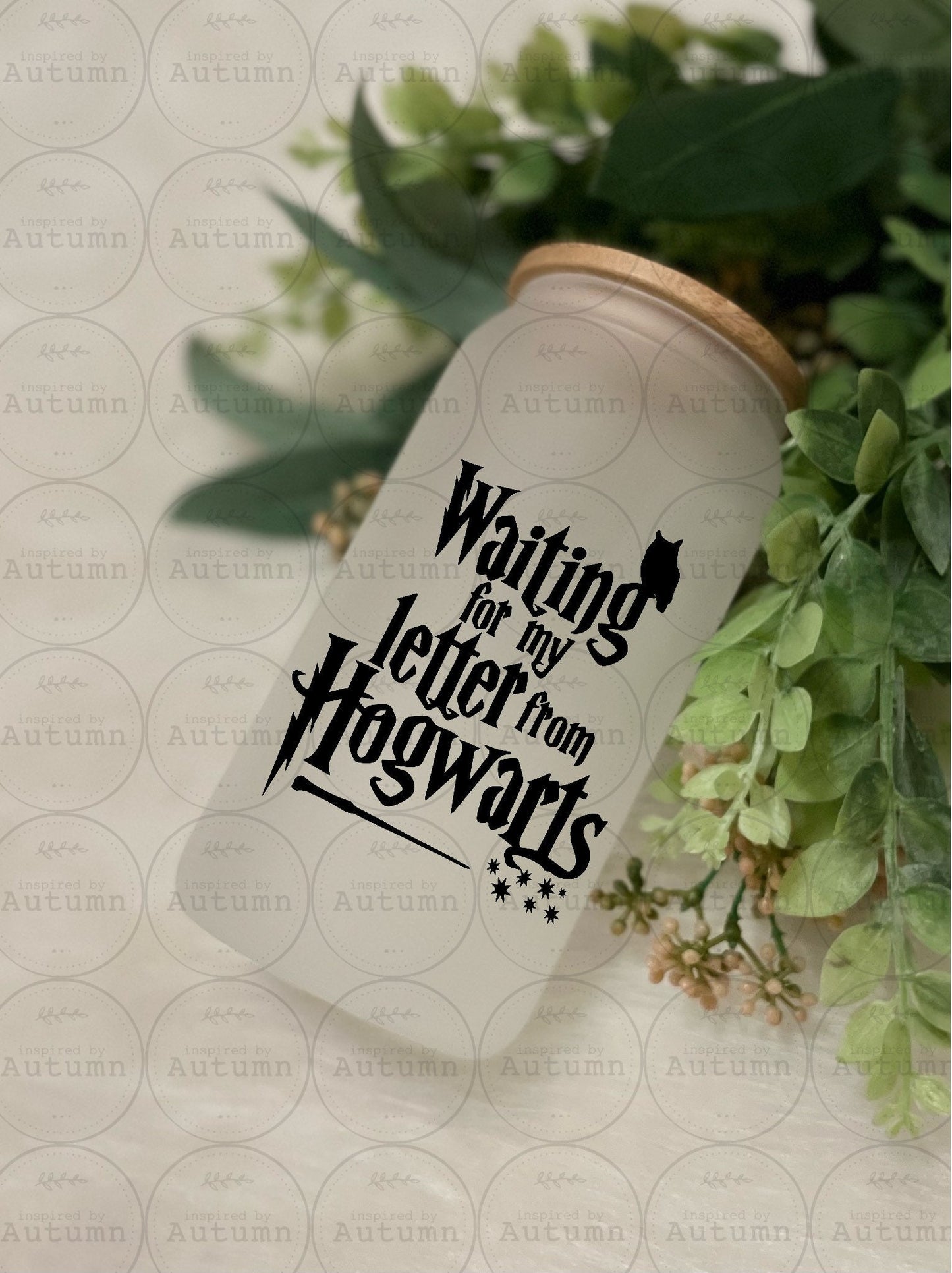 Frosted 16oz Glass Can Tumbler | Harry Potter | Waiting For My Letter From Hogwarts | Magical Wizarding World | Iced Coffee Glass