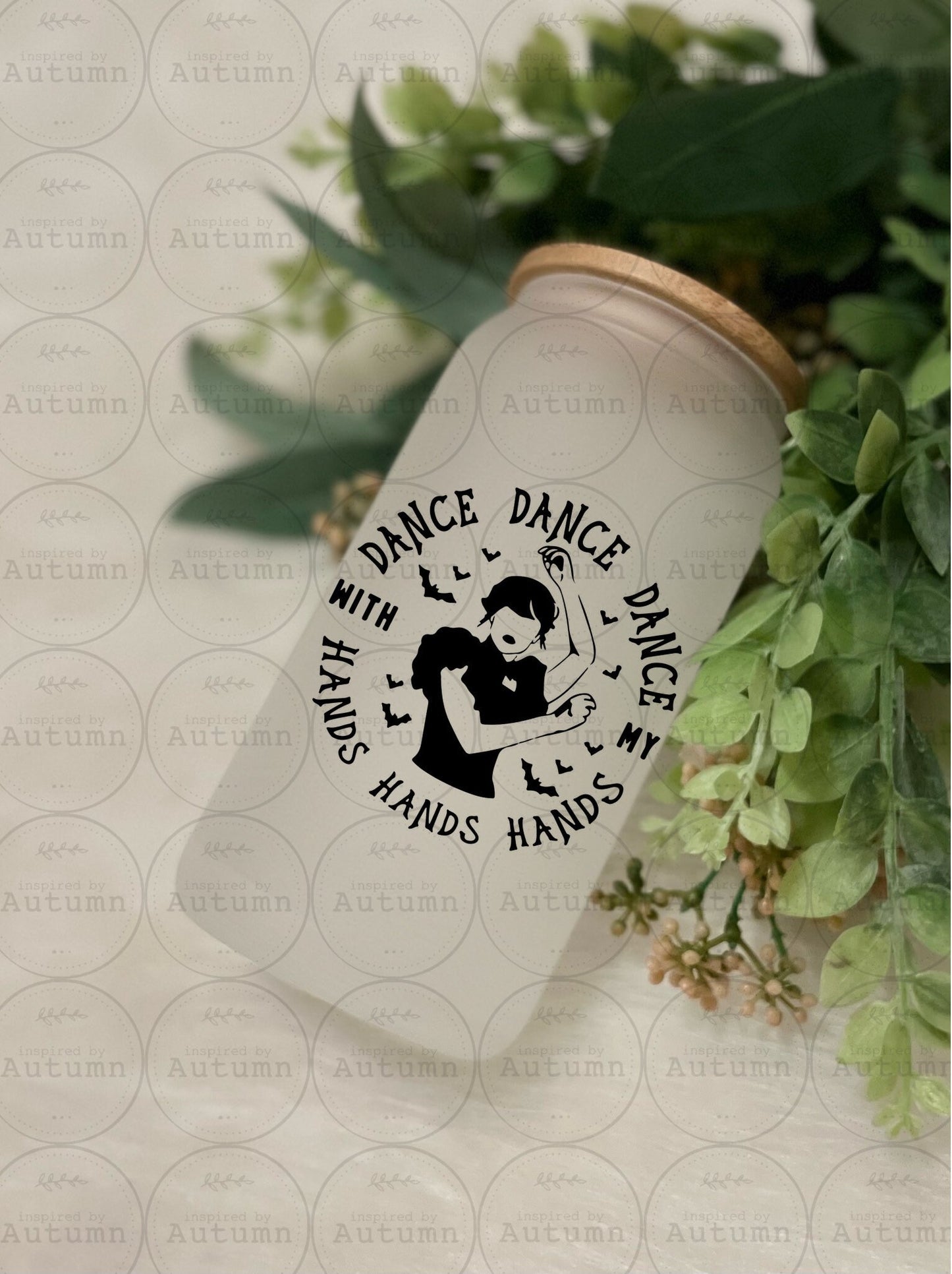 Frosted 16oz Glass Can Tumbler | Wednesday Addams | Dance Dance Dance With Amy Hands Hands Hands | The Addams Family | Iced Coffee Glass