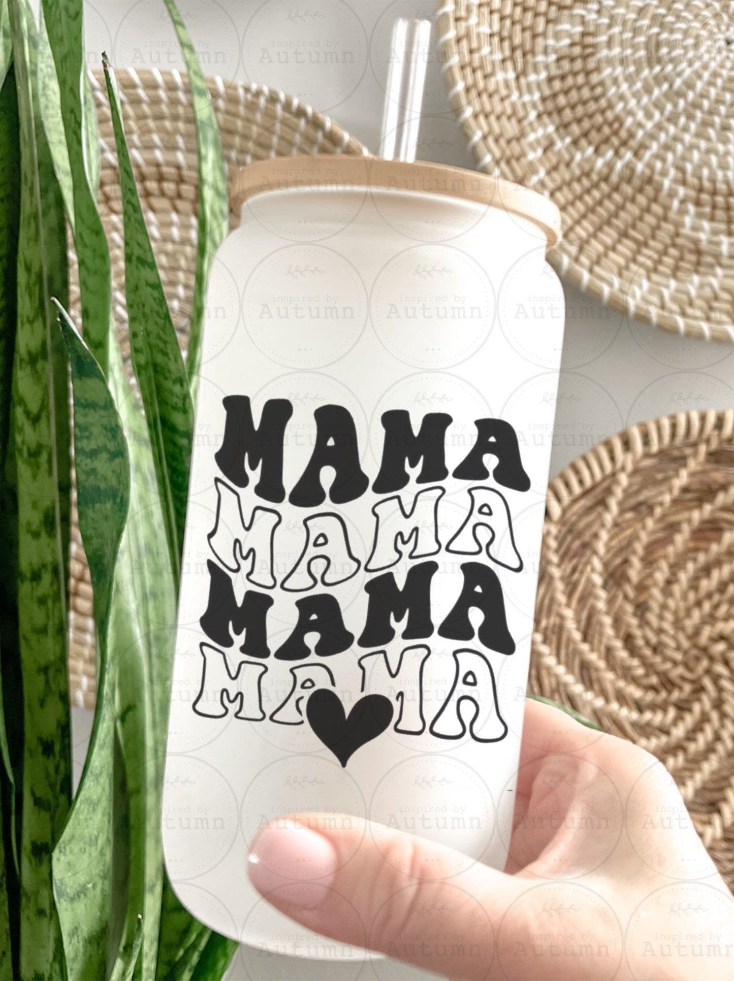 16oz Glass Can Tumbler | Mama Mama Mama Mama | Mothers Day Gift | Iced Coffee Glass