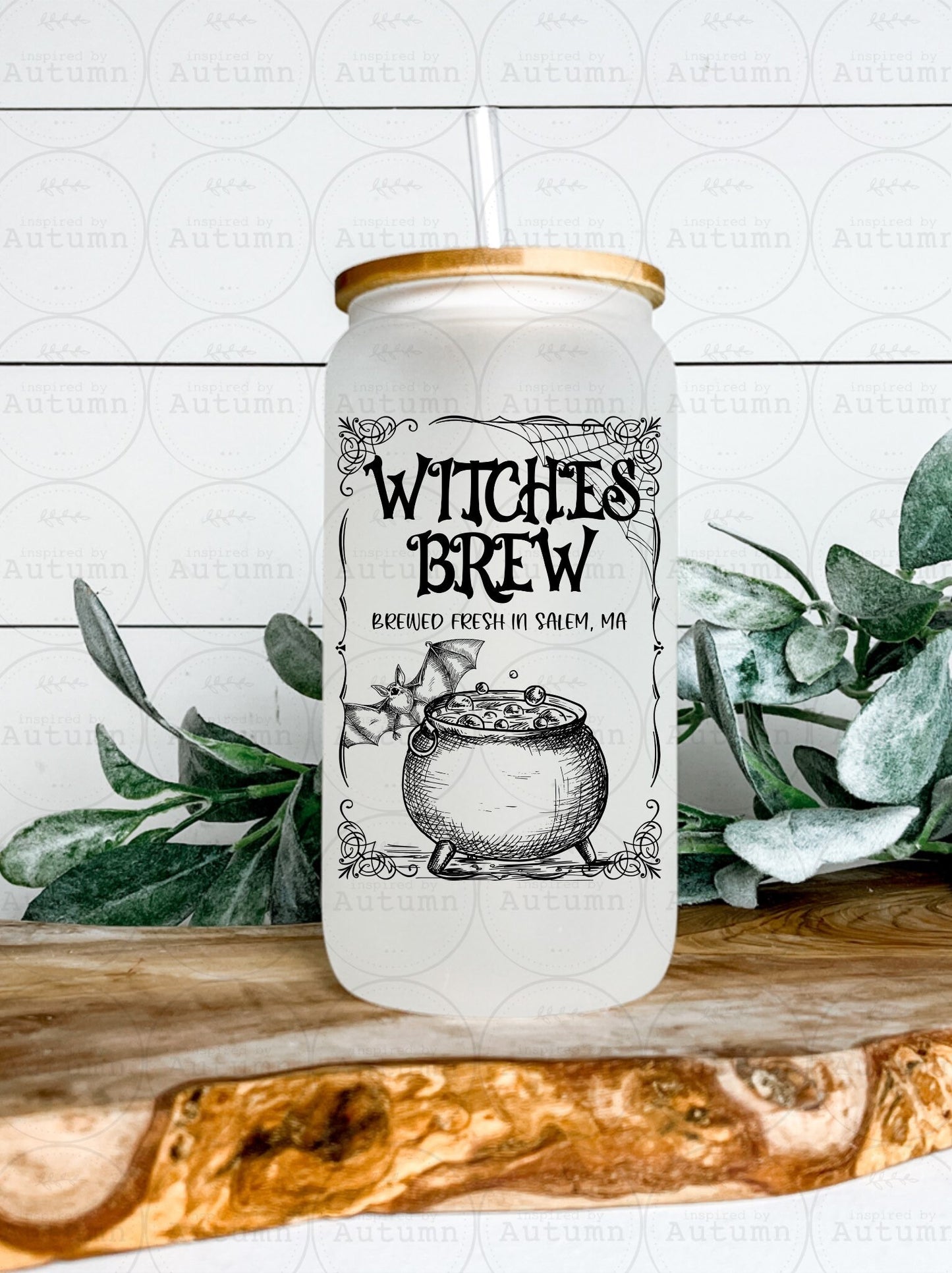 16oz Glass Can Tumbler | Witches Brew | Cauldron | Spells | Sanderson Sisters | Iced Coffee Glass