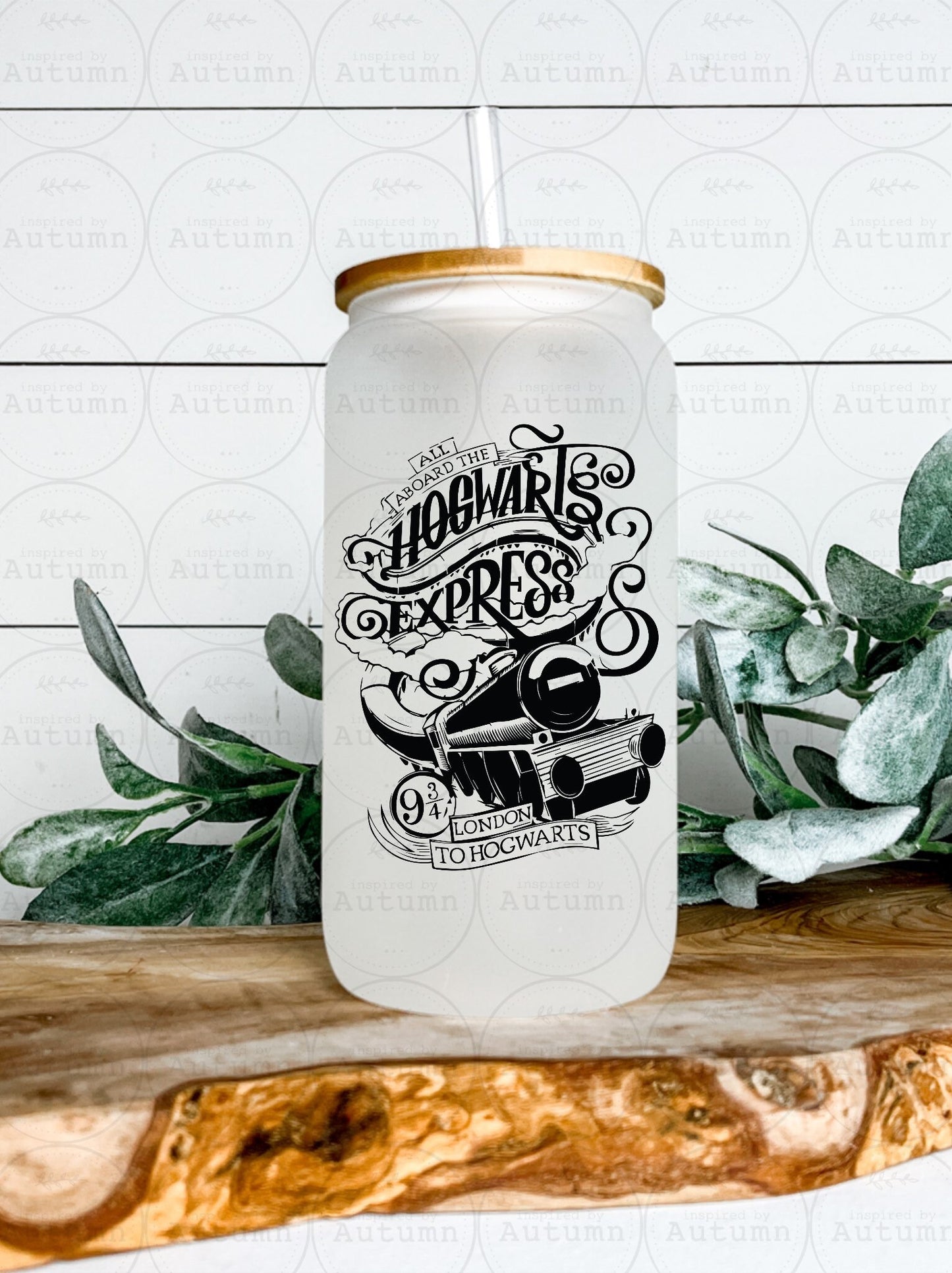 16oz Glass Can Tumbler | Harry Potter | Hogwarts Express | Platform 9 3/4 | Magical | Wizarding World | Iced Coffee Glass