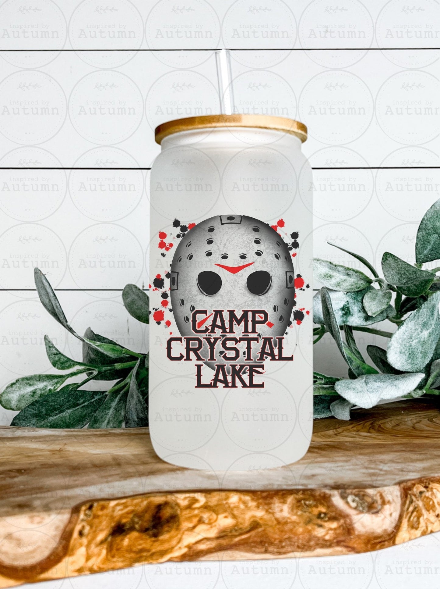 16oz Glass Can Tumbler | Camp Crystal Lake | Horror | Iced Coffee Glass