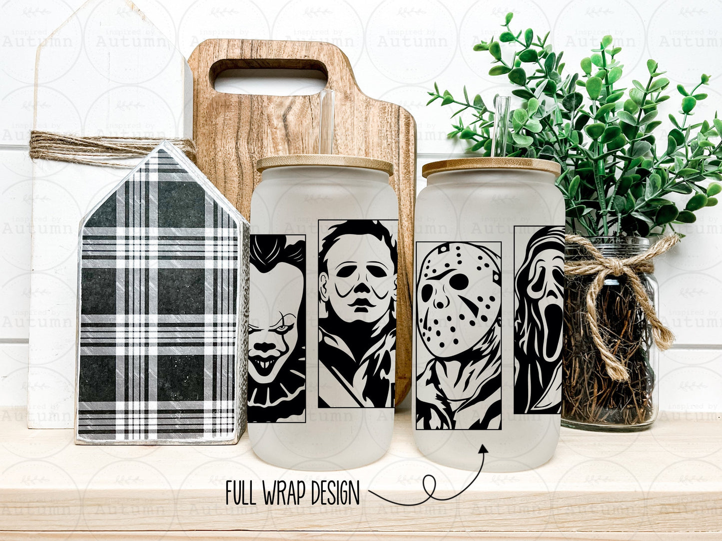 16oz Glass Can Tumbler | Horror | Iced Coffee Glass