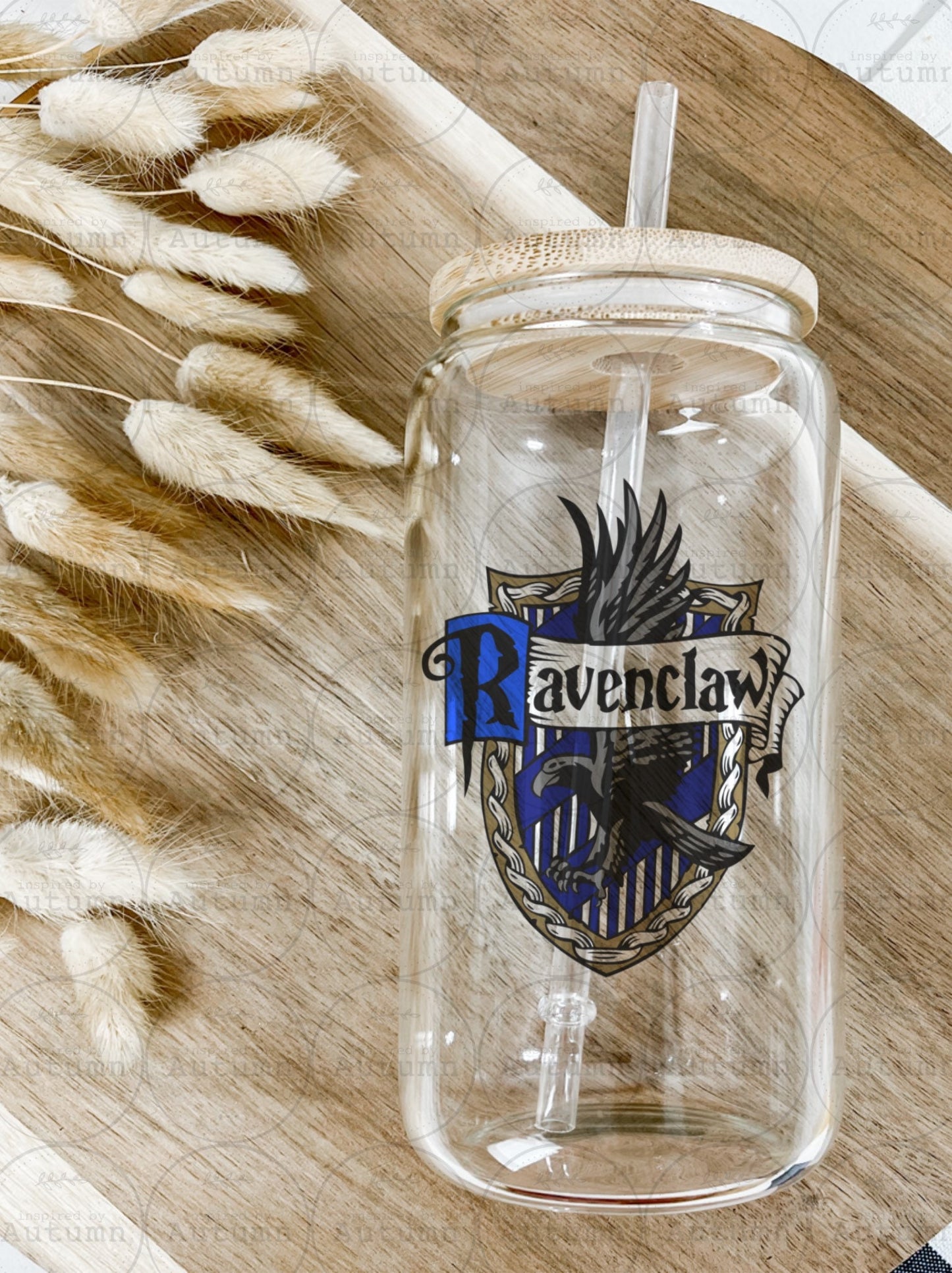 16oz Glass Can Tumbler | Harry Potter | Hogwarts Houses | Ravenclaw | Magical Wizarding World | Iced Coffee Glass