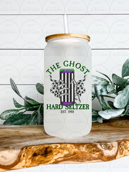 16oz Glass Can Tumbler | The Ghost Hard Seltzer | Beetlejuice | Snakes | Skulls | Skellie | Halloween | Iced Coffee Glass