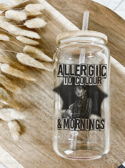 16oz Glass Can Tumbler | Wednesday Addams | The Addams Family | Iced Coffee Glass