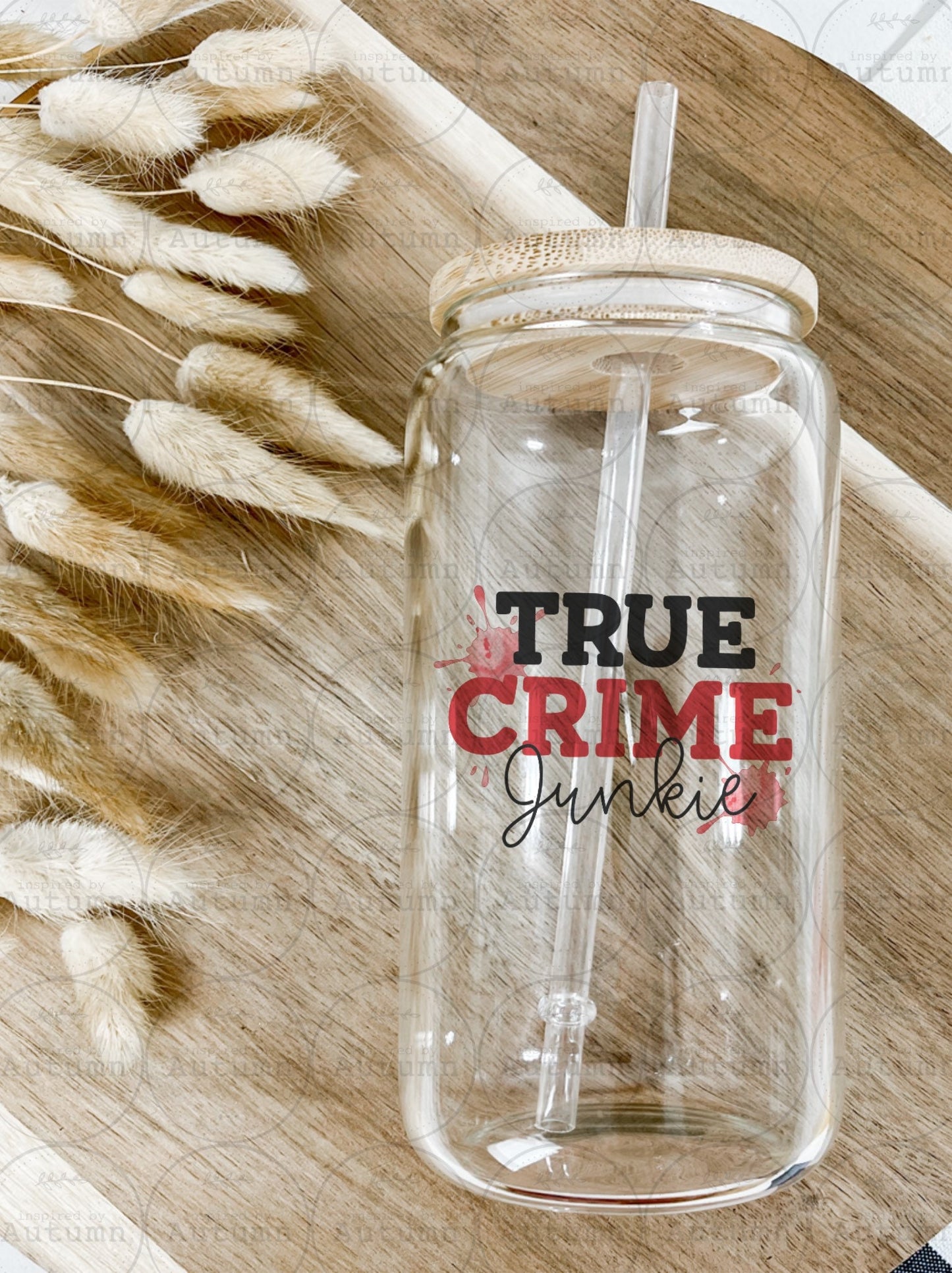 16oz Glass Can Tumbler | True Crime Junkie | True Crime Time | Iced Coffee Glass