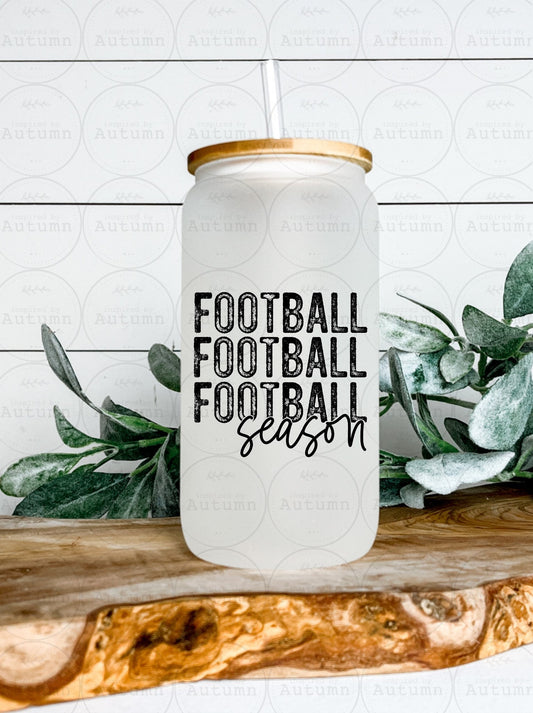 16oz Glass Can Tumbler | Football Season | Turkey | Touchdowns | Thanksgiving | Family | Iced Coffee Glass