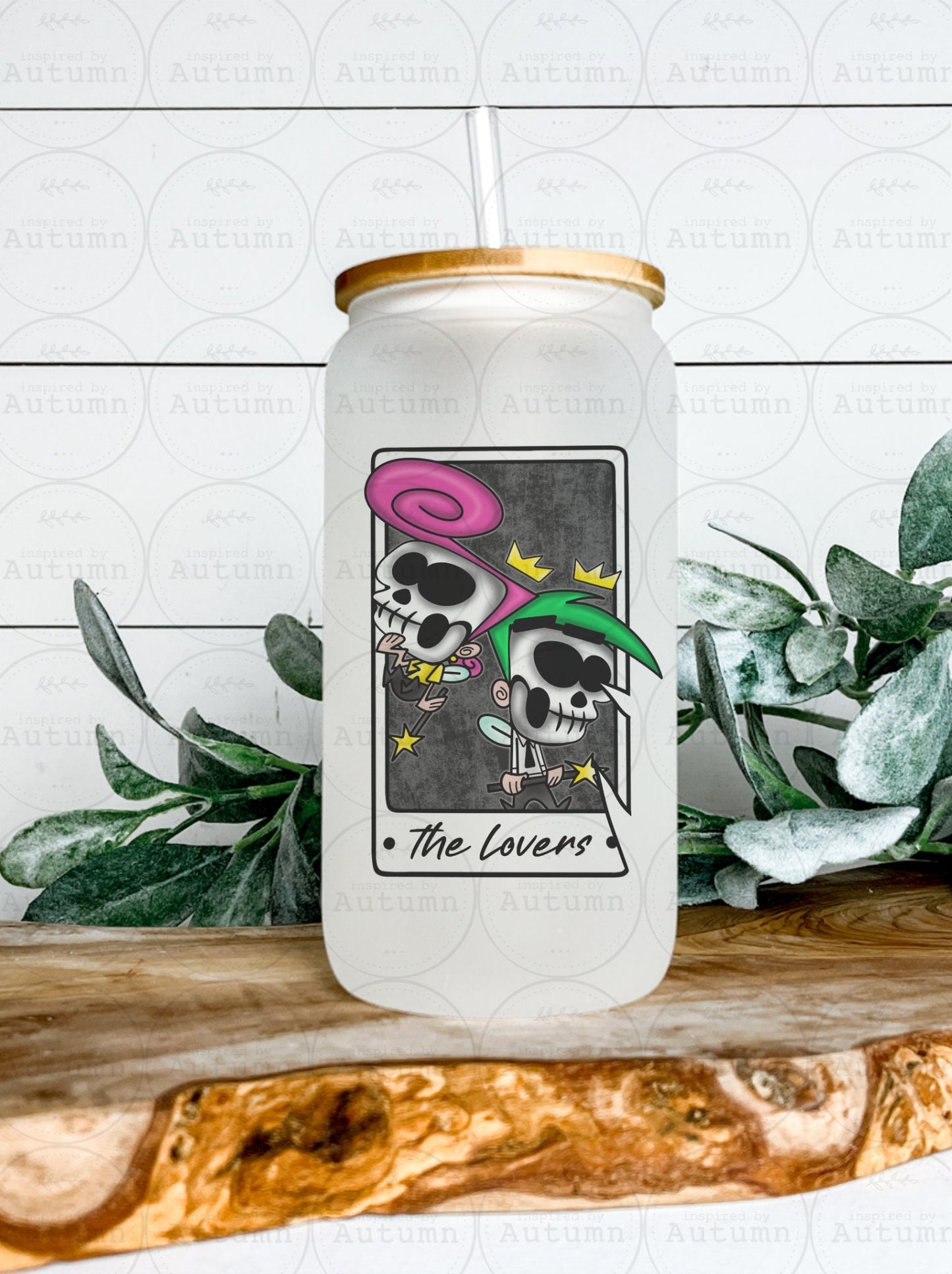 16oz Glass Can Tumbler | The Lovers | Tarot Cards | Retro | 90s Child | Throwback | Iced Coffee Glass