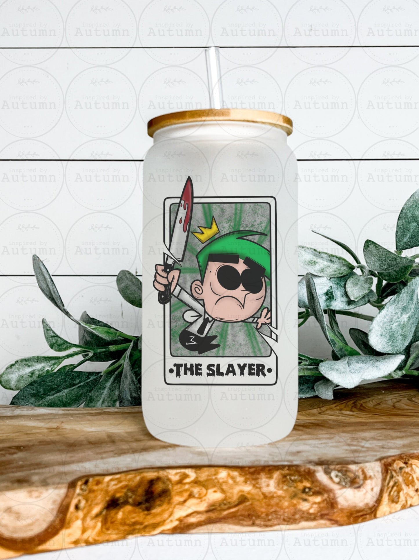 16oz Glass Can Tumbler | The Slayer | Tarot Cards | Retro | 90s Child | Throwback | Iced Coffee Glass
