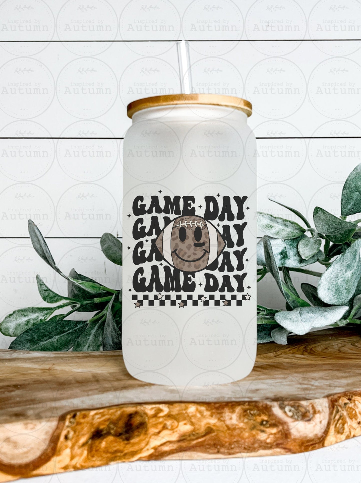 16oz Glass Can Tumbler | Game Day | Football Season | Touchdowns | Iced Coffee Glass